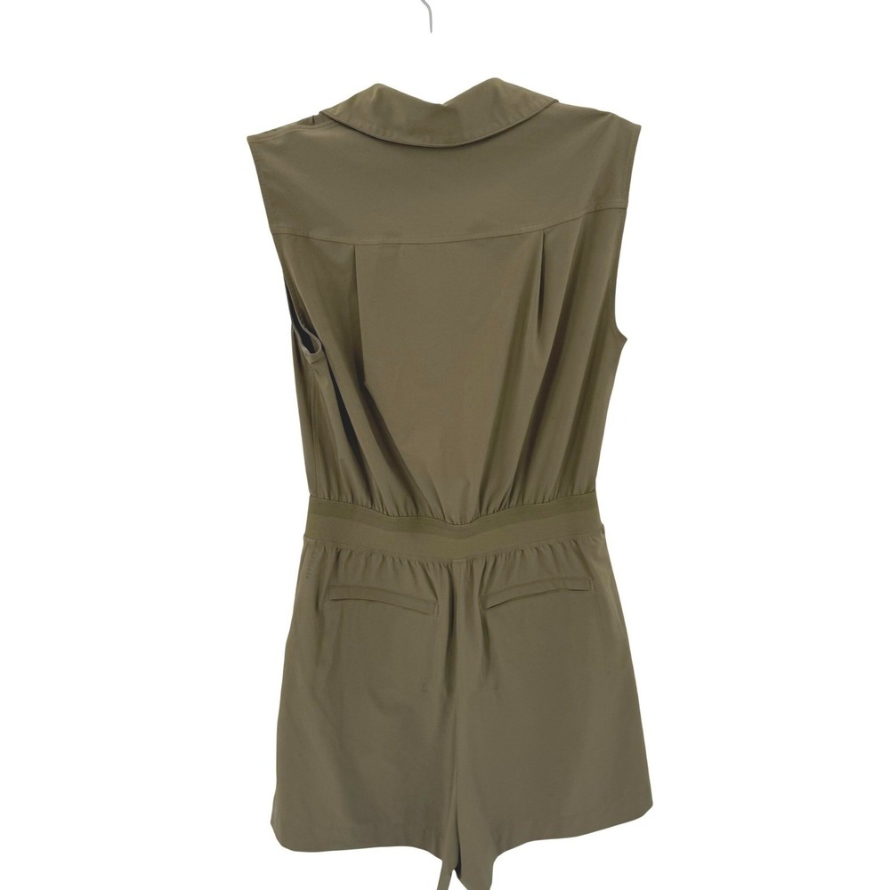 Athleta Brooklyn Utility Romper Olive Green Sleeveless Zip Front 4T TALL - Picture 3 of 6